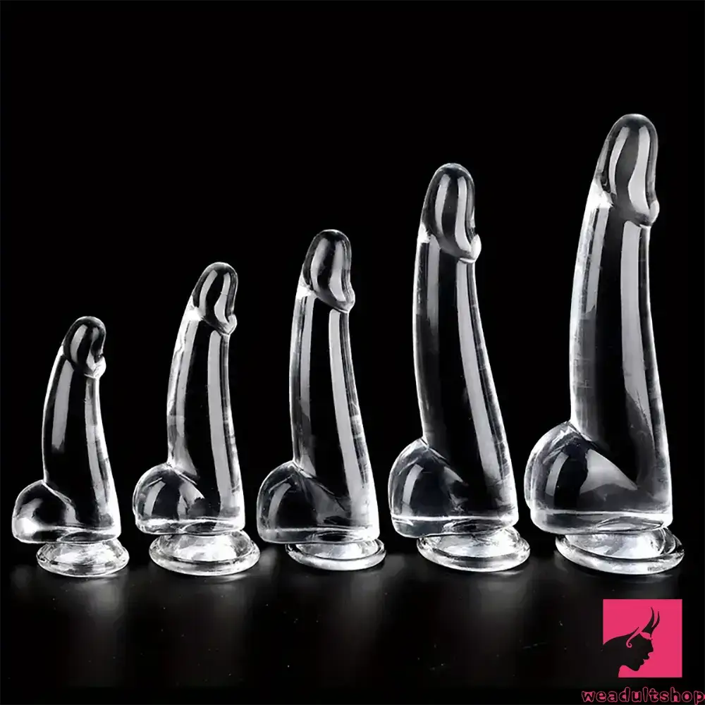 5.9in 7.08in 8.07in 9.64in 10.82in Crystal Clear Dildo For Adults