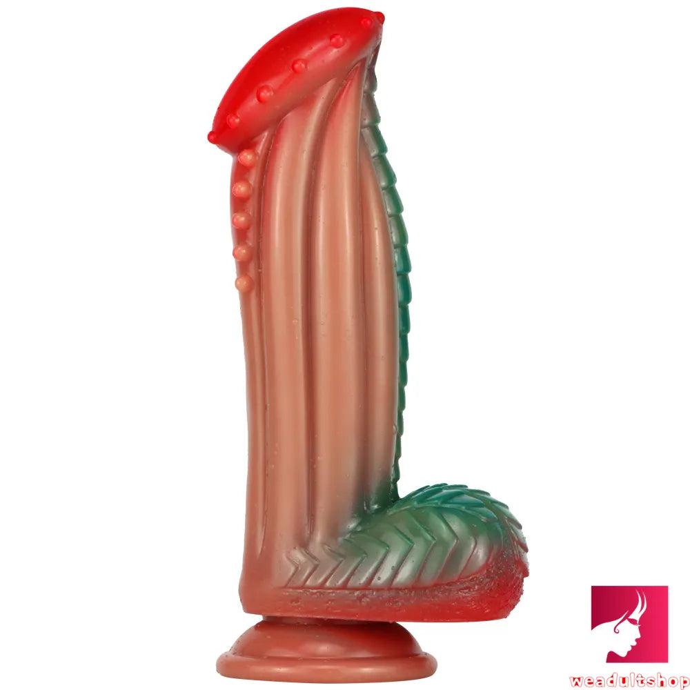 8.18in Soft Fantasy Pink Tender Glans Penis Adult Spiked Dildo