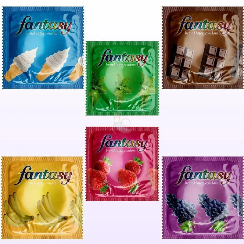 Assorted Flavored Fantasy Condoms 🍇  🍓 🍦