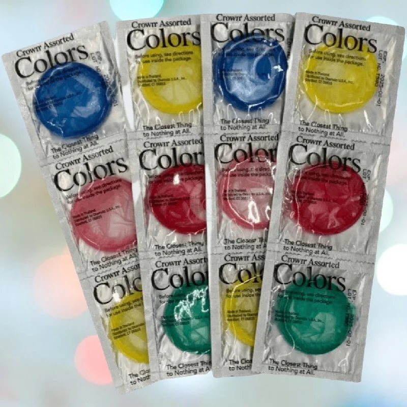 Crown Assorted Colors Lubricated Latex Condoms