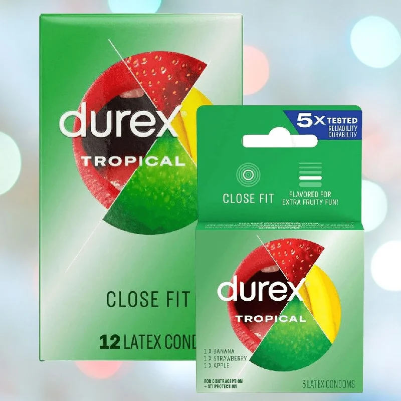 Durex Tropical Close Fit Flavored Condoms 🍓 🍌 🍎 🍊