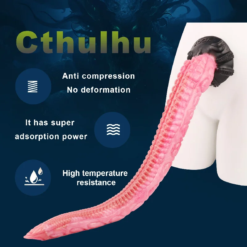 Fantasy Tentacle Long Anal Dildo Butt Plug - Pink Realism Octopus Flared Base Sex Toys for Women