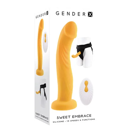 Gender X Sweet Embrace Dual Motor Strap On Vibe w/Harness - Yellow