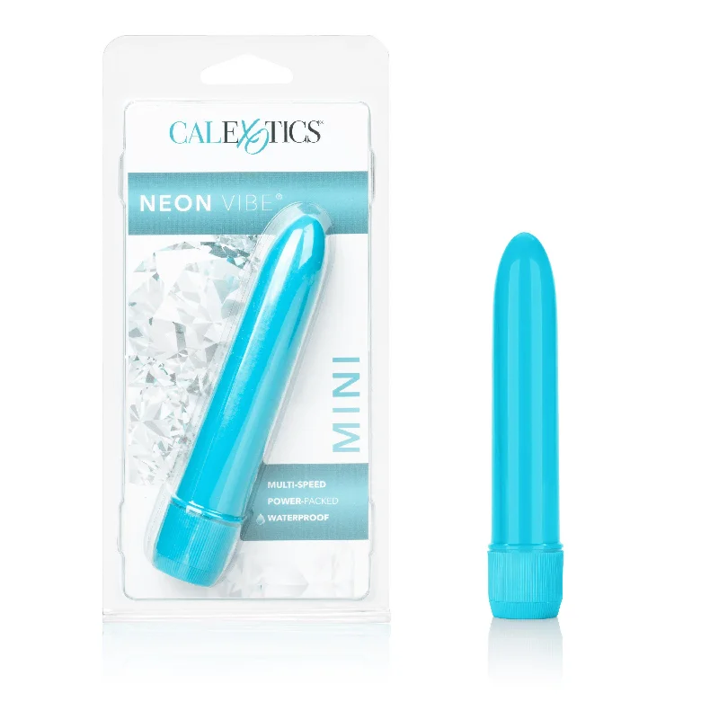 Mini Neon Multi-Speed Vibe 4.5 Inches - Blue