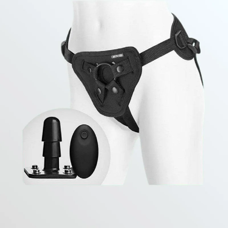 Vac-U-Lock Supreme Harness With Vibrating Plug  and Wireless Remote