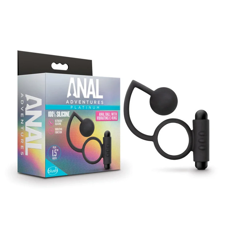 Anal Adventures Platinum Anal Ball Butt Plug & Vibrating Cock Ring