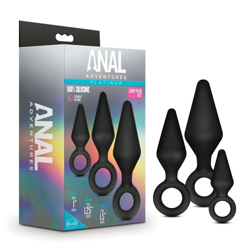 Anal Adventures Platinum Loop Butt Plug Kit