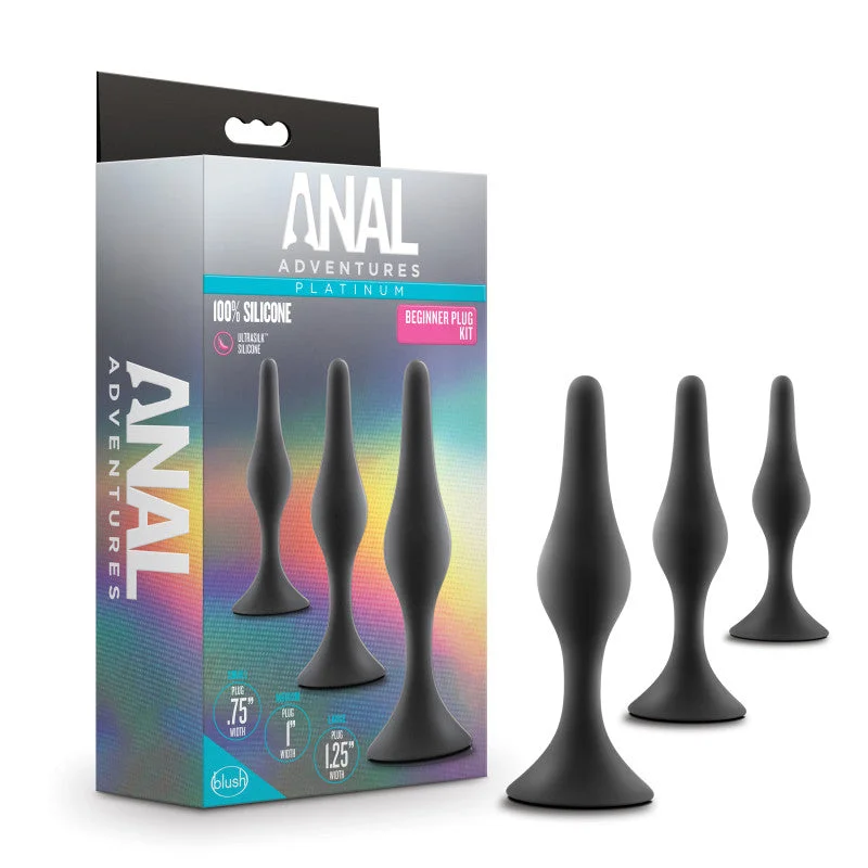 Anal Adventures Platinum Silicone Beginner Butt Plug Kit