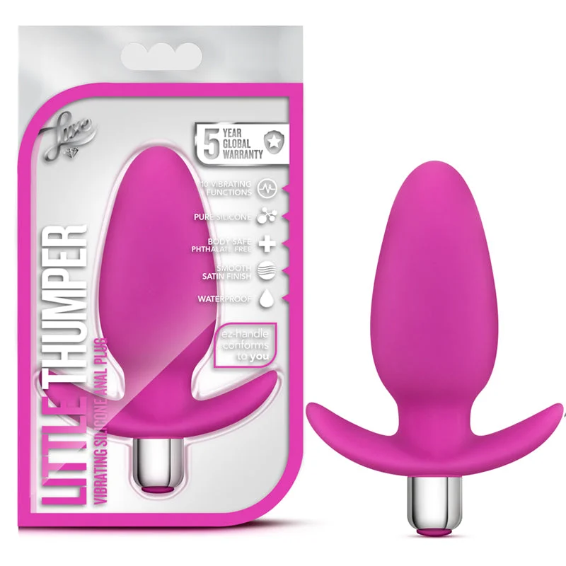 Blush Luxe Little Thumper Vibrating Silicone Anal Plug Pink