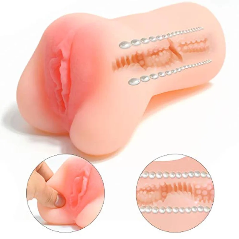 Teen Pink Pussy Toy Built-in Stimulation Pearls