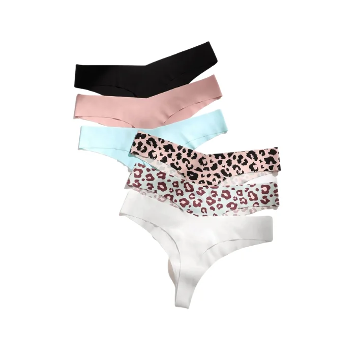 6 piece no panty line multicolour thongs