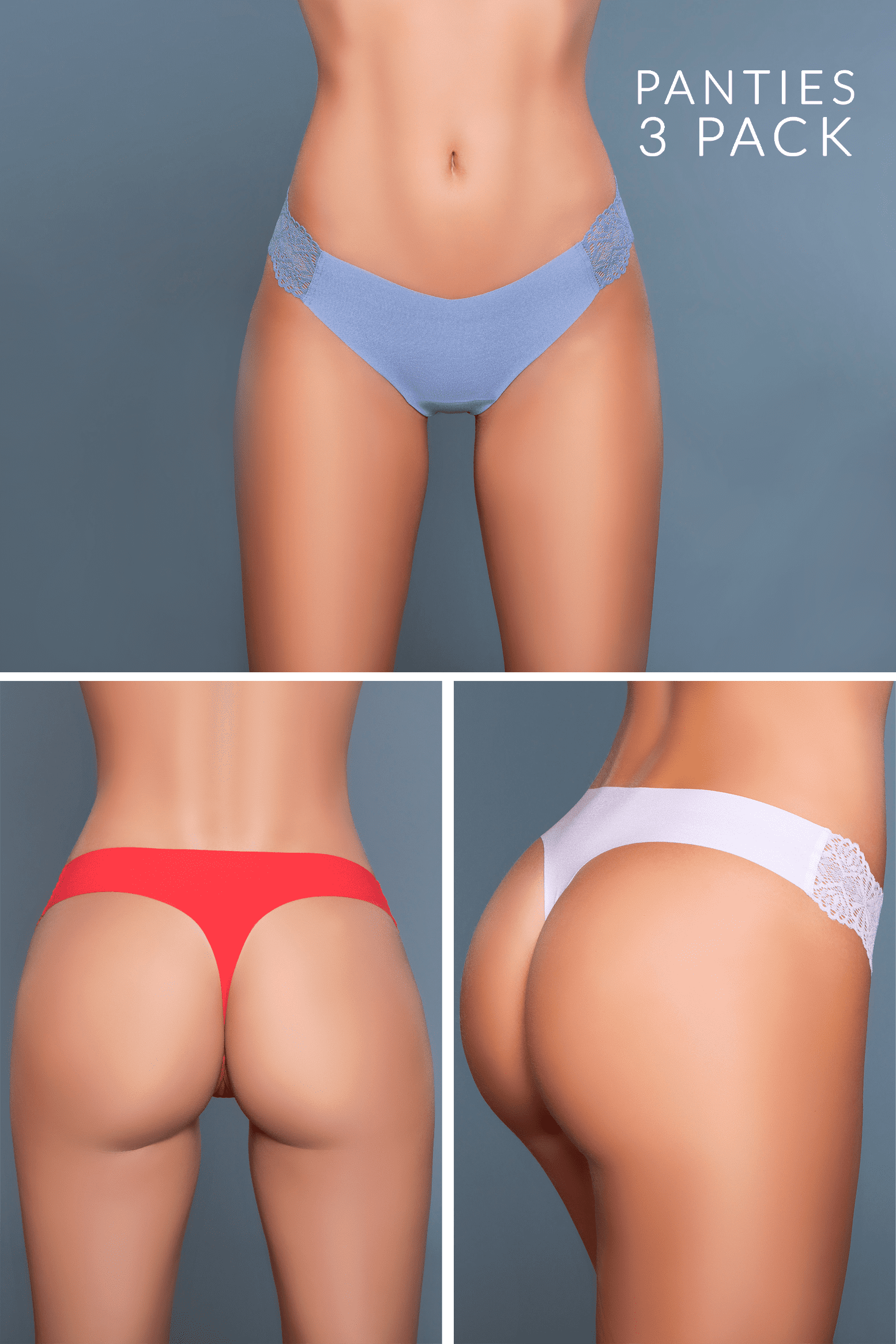 Dahlia Jersey Knit Thong 3 Pack Panties