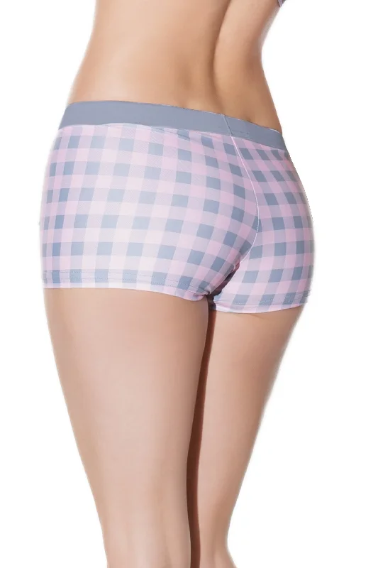 Sexy short with buffalo check print